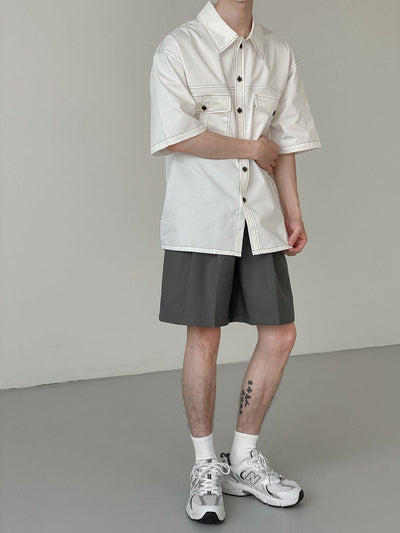Zhou Essential Front Pockets Shirt-korean-fashion-Shirt-Zhou's Closet-OH Garments