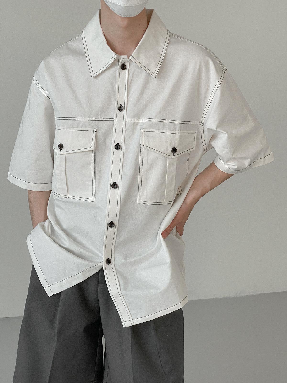 Zhou Essential Front Pockets Shirt-korean-fashion-Shirt-Zhou's Closet-OH Garments