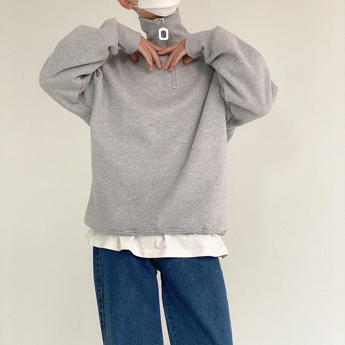 Zhou Essential Half-Zip-korean-fashion-Half-Zip-Zhou's Closet-OH Garments