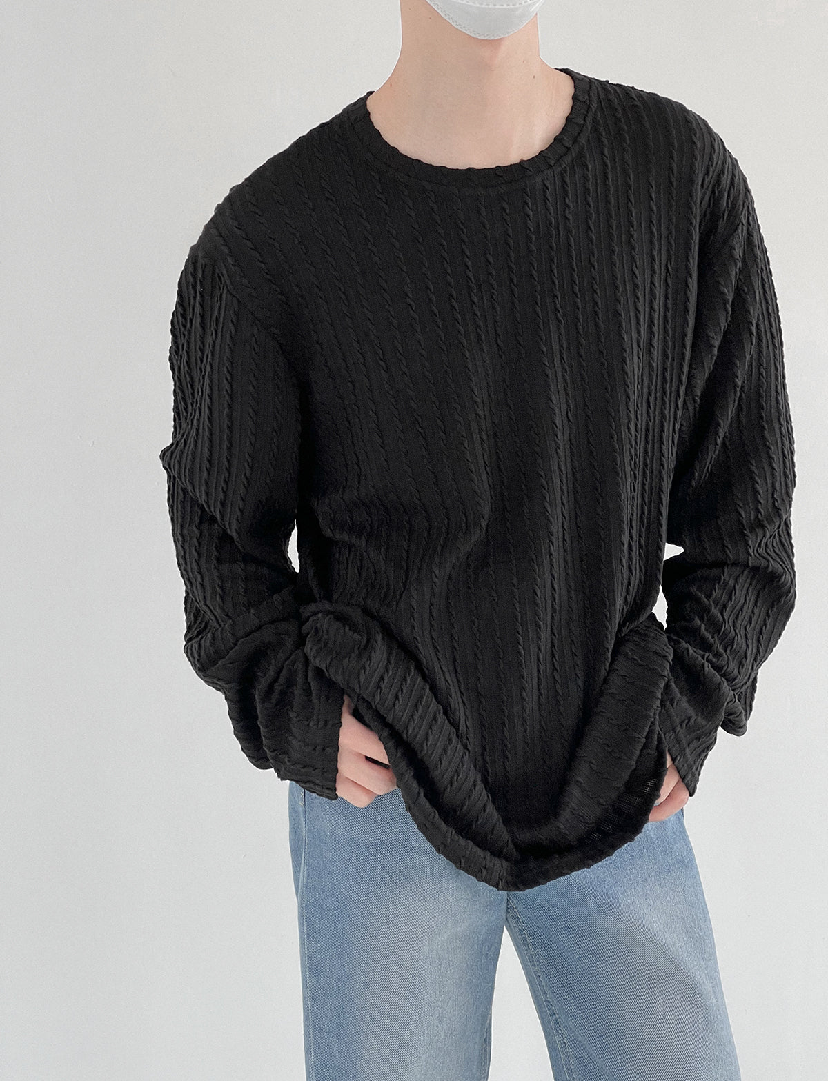 Zhou Essential Knitted Long Sleeve T-Shirt-korean-fashion-T-Shirt-Zhou's Closet-OH Garments