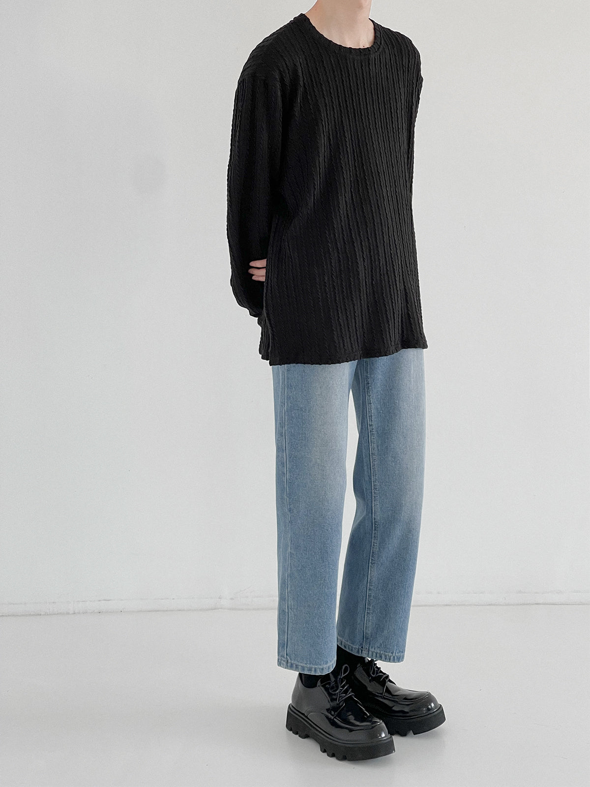 Zhou Essential Knitted Long Sleeve T-Shirt-korean-fashion-T-Shirt-Zhou's Closet-OH Garments