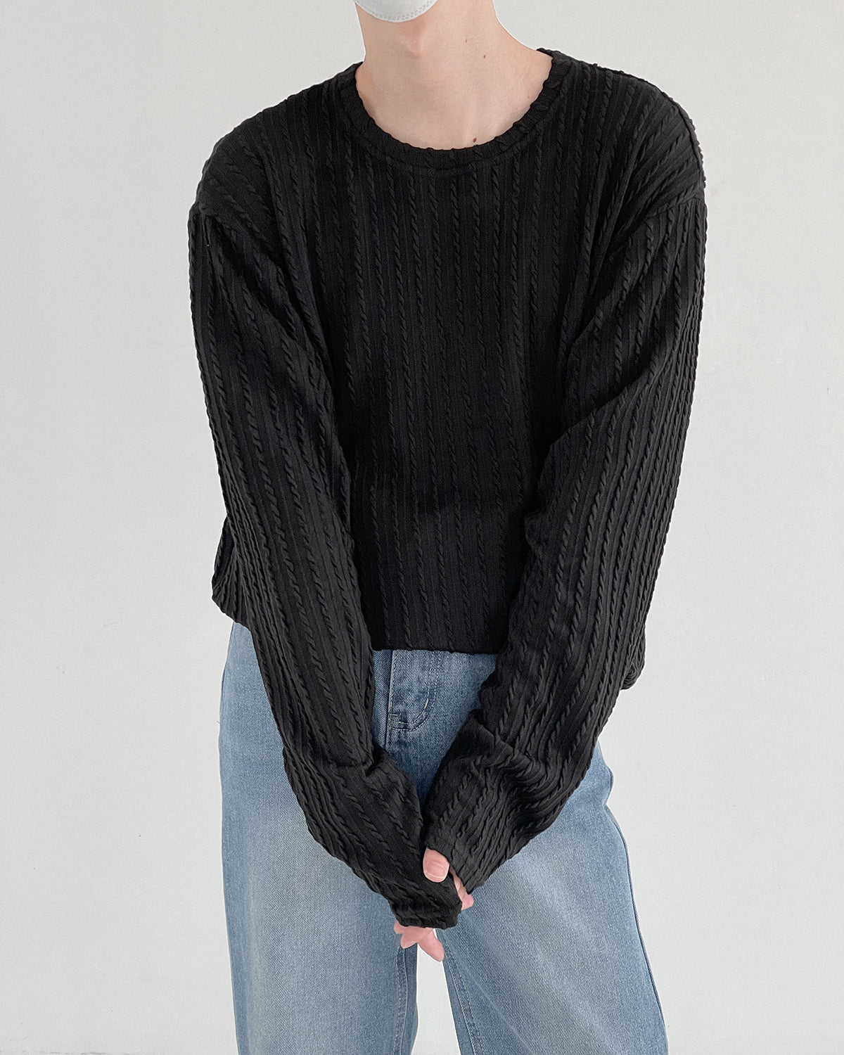 Zhou Essential Knitted Long Sleeve T-Shirt-korean-fashion-T-Shirt-Zhou's Closet-OH Garments