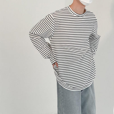 Zhou Essential Longsleeve Striped T-Shirt-korean-fashion-T-Shirt-Zhou's Closet-OH Garments