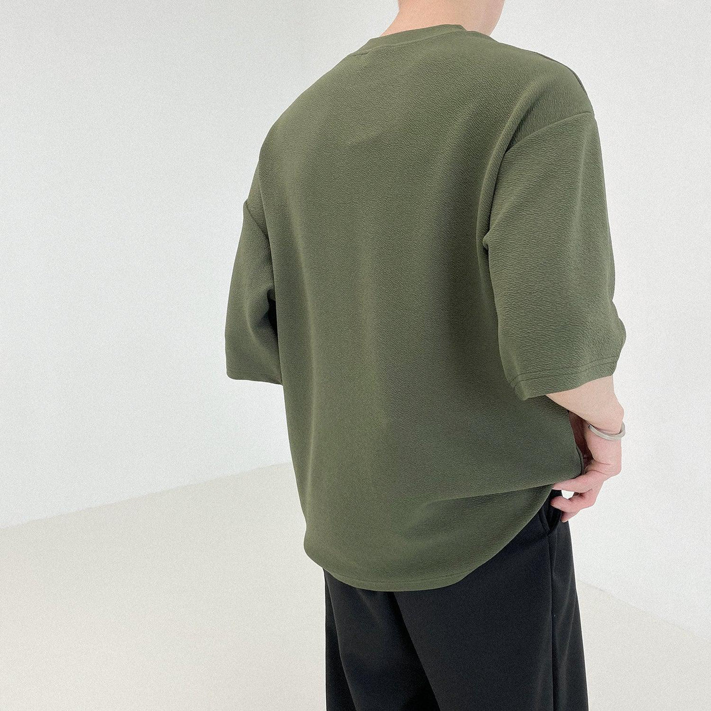 Zhou Essential Misty Texture T-Shirt-korean-fashion-T-Shirt-Zhou's Closet-OH Garments