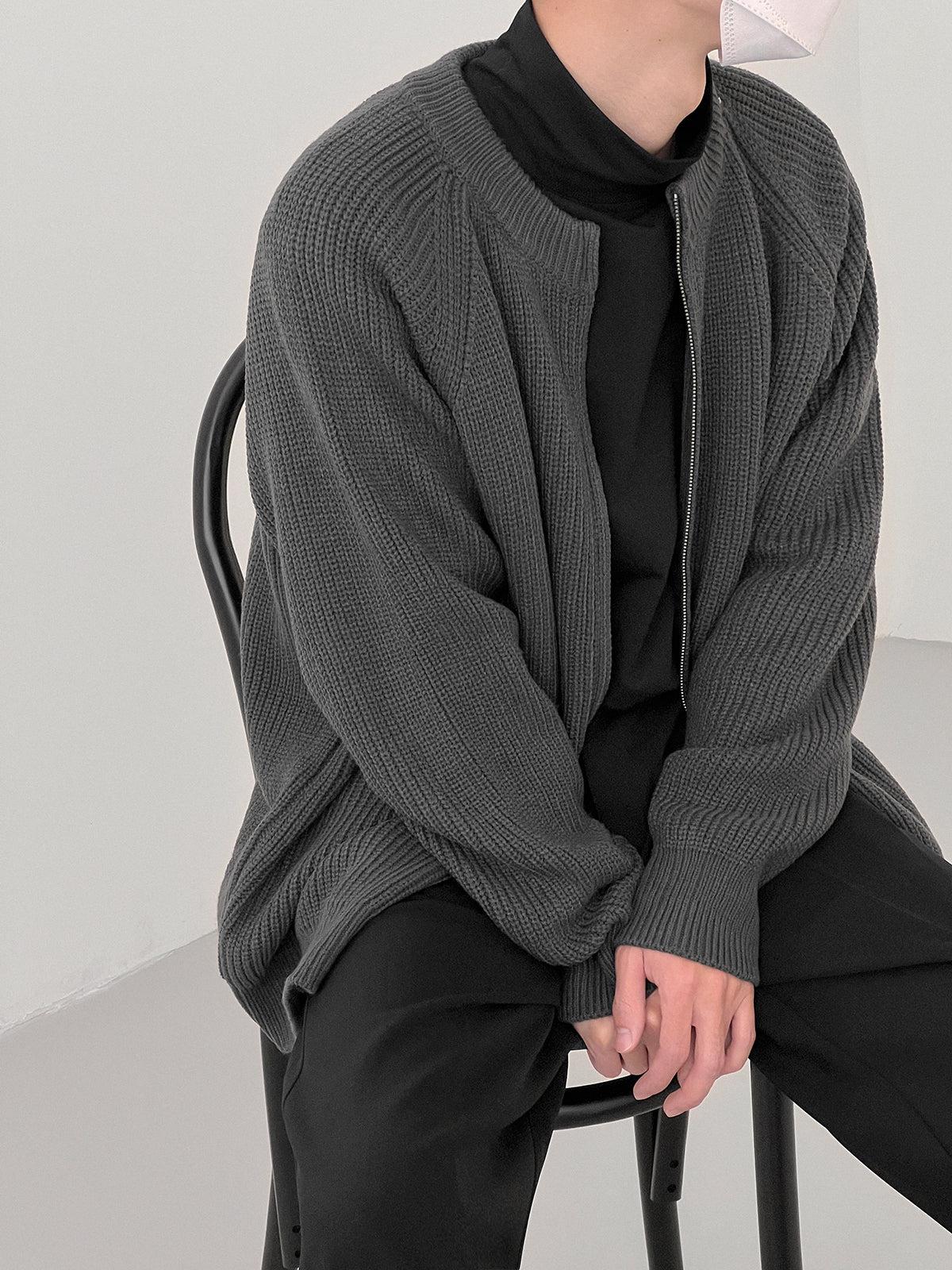 Zhou Essential Open Roundneck Knit Cardigan-korean-fashion-Cardigan-Zhou's Closet-OH Garments