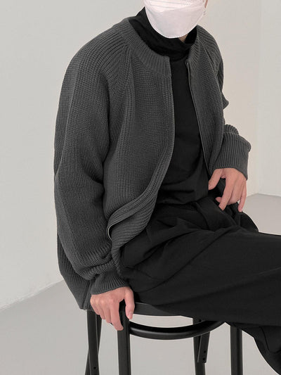 Zhou Essential Open Roundneck Knit Cardigan-korean-fashion-Cardigan-Zhou's Closet-OH Garments