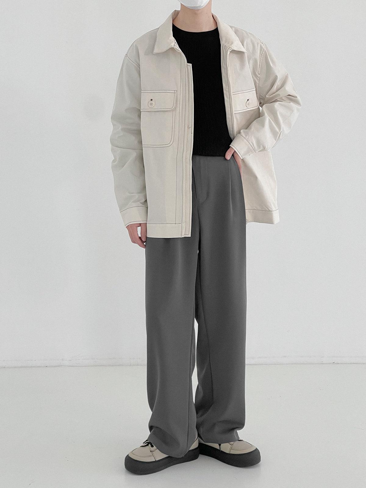 Zhou Essential Piped Double Pocket Jacket-korean-fashion-Jacket-Zhou's Closet-OH Garments