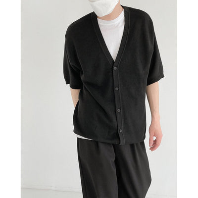 Zhou Essential Short Sleeve Cardigan-korean-fashion-Cardigan-Zhou's Closet-OH Garments