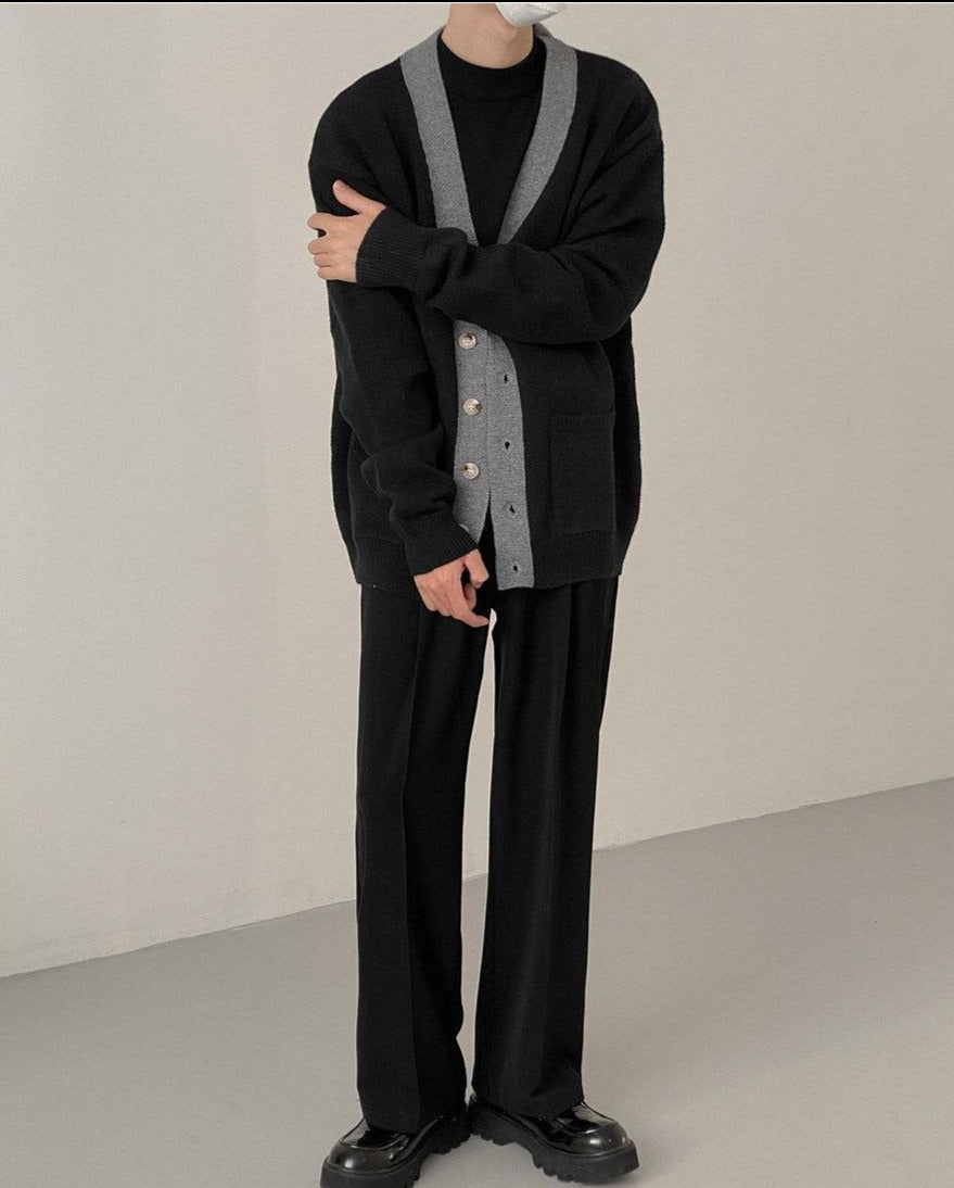 Zhou Essential Side Piping Knit Cardigan-korean-fashion-Cardigan-Zhou's Closet-OH Garments