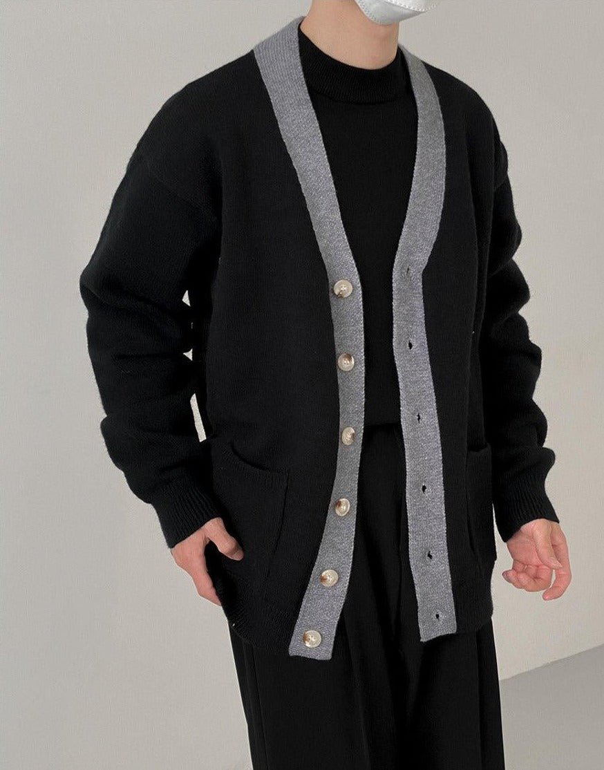 Zhou Essential Side Piping Knit Cardigan-korean-fashion-Cardigan-Zhou's Closet-OH Garments