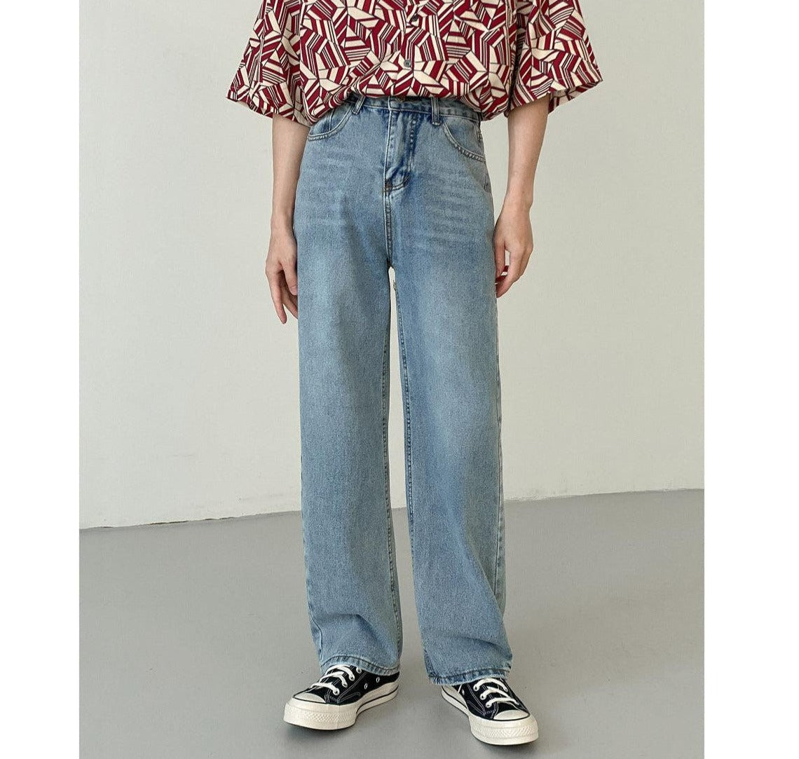 Zhou Essential Subtle Distress Slim Fit Jeans-korean-fashion-Jeans-Zhou's Closet-OH Garments