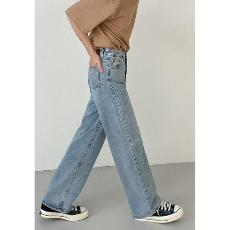 Zhou Essential Subtle Distress Slim Fit Jeans-korean-fashion-Jeans-Zhou's Closet-OH Garments