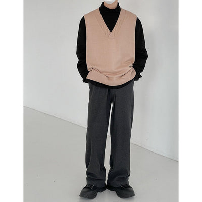 Zhou Essential Textured Knit Vest-korean-fashion-Vest-Zhou's Closet-OH Garments