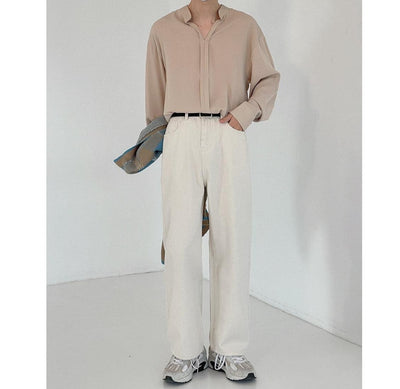 Zhou Essential Thin Collared Shirt-korean-fashion-Shirt-Zhou's Closet-OH Garments