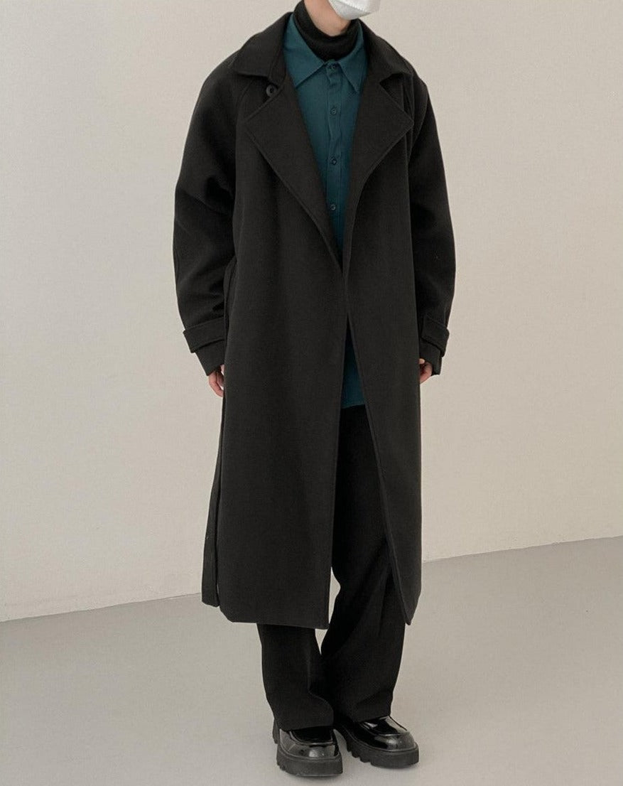 Zhou Essential Wrap-around Overcoat-korean-fashion-Long Coat-Zhou's Closet-OH Garments