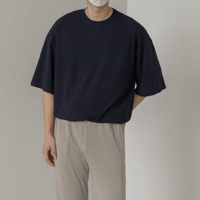 Zhou Fine Ribbed Regular Fit T-Shirt-korean-fashion-T-Shirt-Zhou's Closet-OH Garments