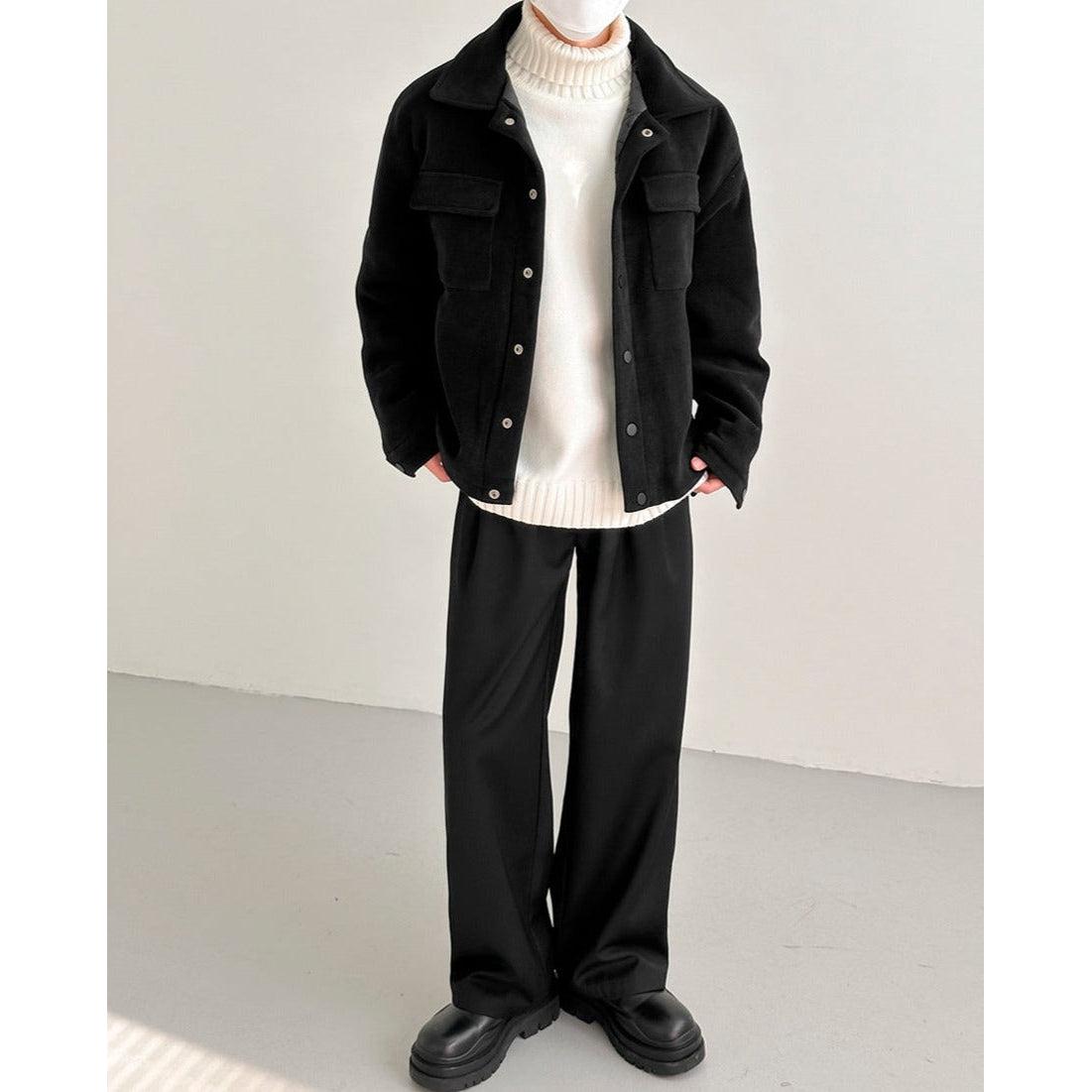 Zhou Front Pocket Flaps Jacket-korean-fashion-Jacket-Zhou's Closet-OH Garments