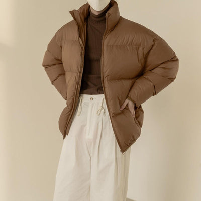Zhou Funnel Neck Puffy Jacket-korean-fashion-Jacket-Zhou's Closet-OH Garments