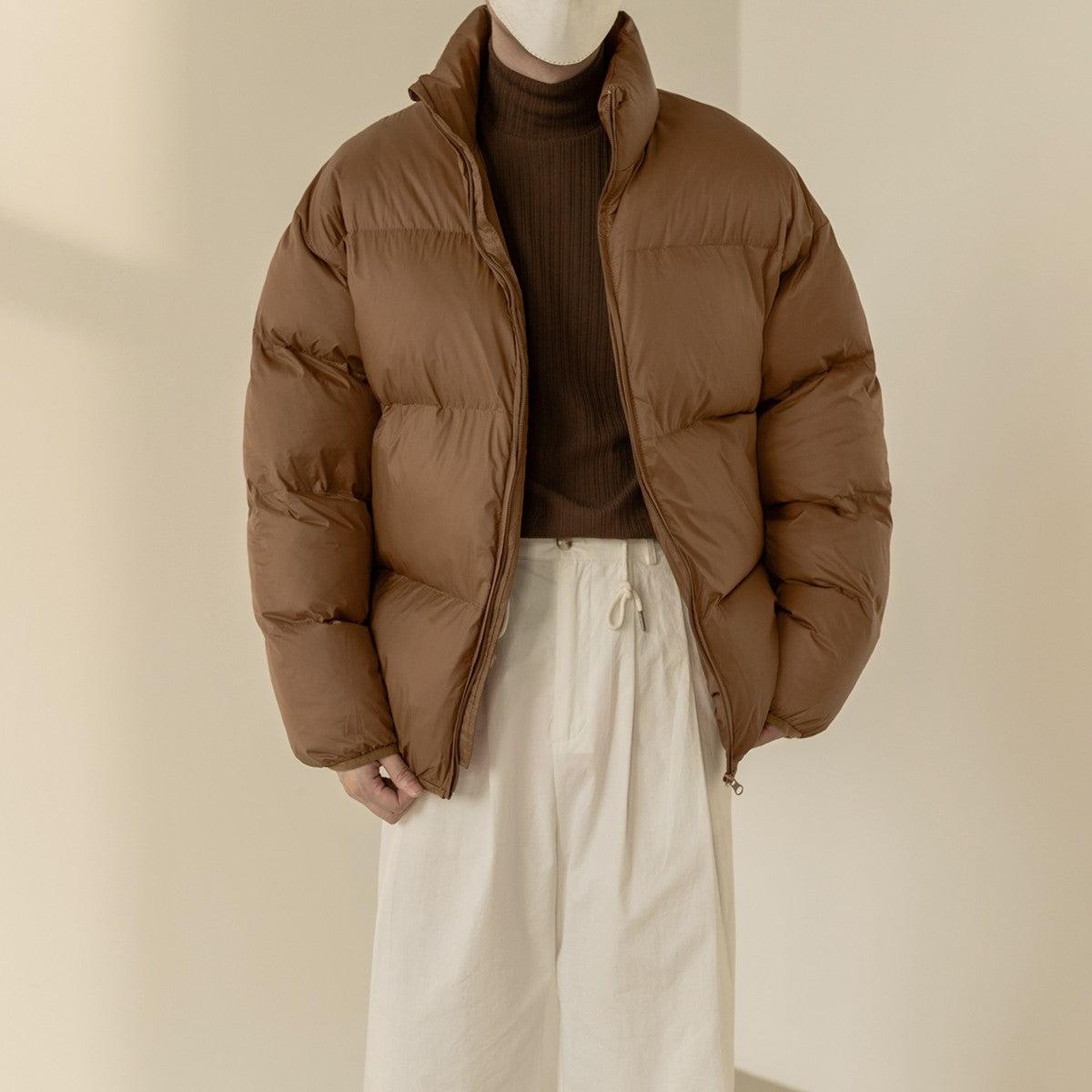 Zhou Funnel Neck Puffy Jacket-korean-fashion-Jacket-Zhou's Closet-OH Garments