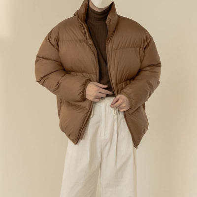 Zhou Funnel Neck Puffy Jacket-korean-fashion-Jacket-Zhou's Closet-OH Garments