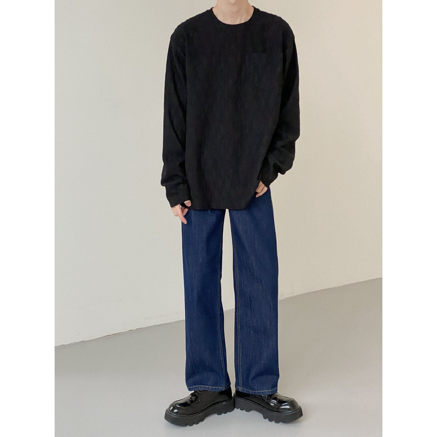 Zhou Honeycomb Detail Sheer Long Sleeve T-Shirt-korean-fashion-T-Shirt-Zhou's Closet-OH Garments