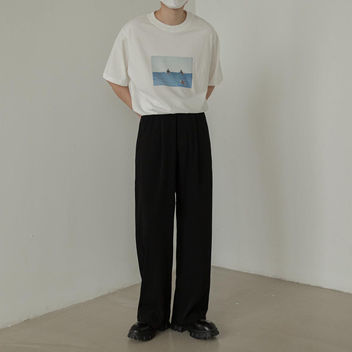 Zhou Ocean Swim Regular Fit T-Shirt-korean-fashion-T-Shirt-Zhou's Closet-OH Garments