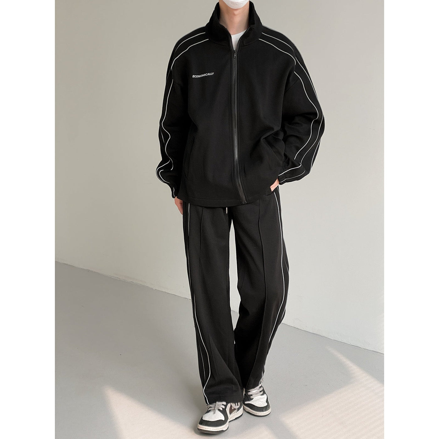 Zhou Old School Track Jacket & Pants Set-korean-fashion-Clothing Set-Zhou's Closet-OH Garments