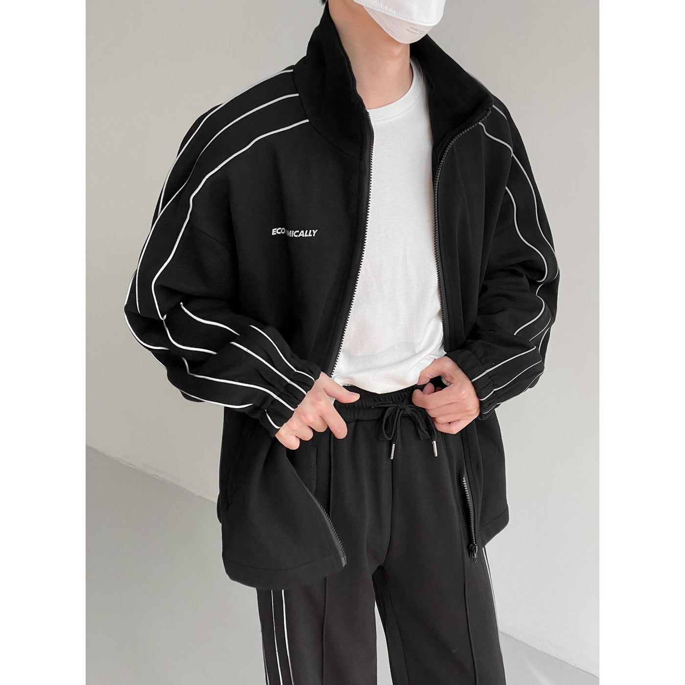 Zhou Old School Track Jacket & Pants Set-korean-fashion-Clothing Set-Zhou's Closet-OH Garments