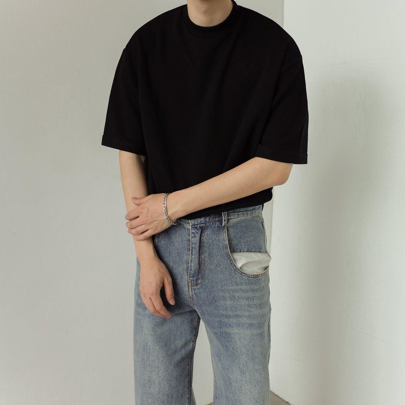 Zhou Plain Casual Regular Fit T-Shirt-korean-fashion-T-Shirt-Zhou's Closet-OH Garments