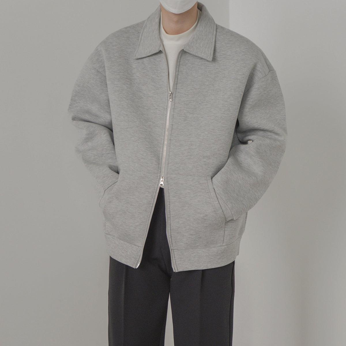 Zhou Plain Two Zipper Ends Jacket-korean-fashion-Jacket-Zhou's Closet-OH Garments