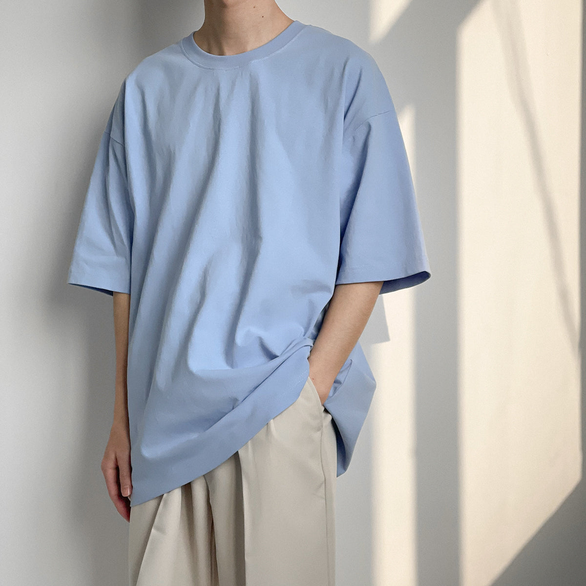 Zhou Plain Wide Arms T-Shirt-korean-fashion-T-Shirt-Zhou's Closet-OH Garments