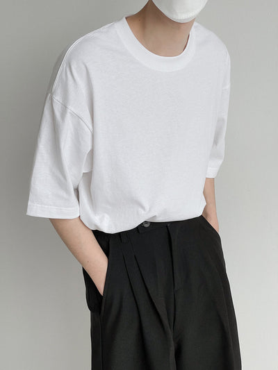 Zhou Plain Wide Arms T-Shirt-korean-fashion-T-Shirt-Zhou's Closet-OH Garments