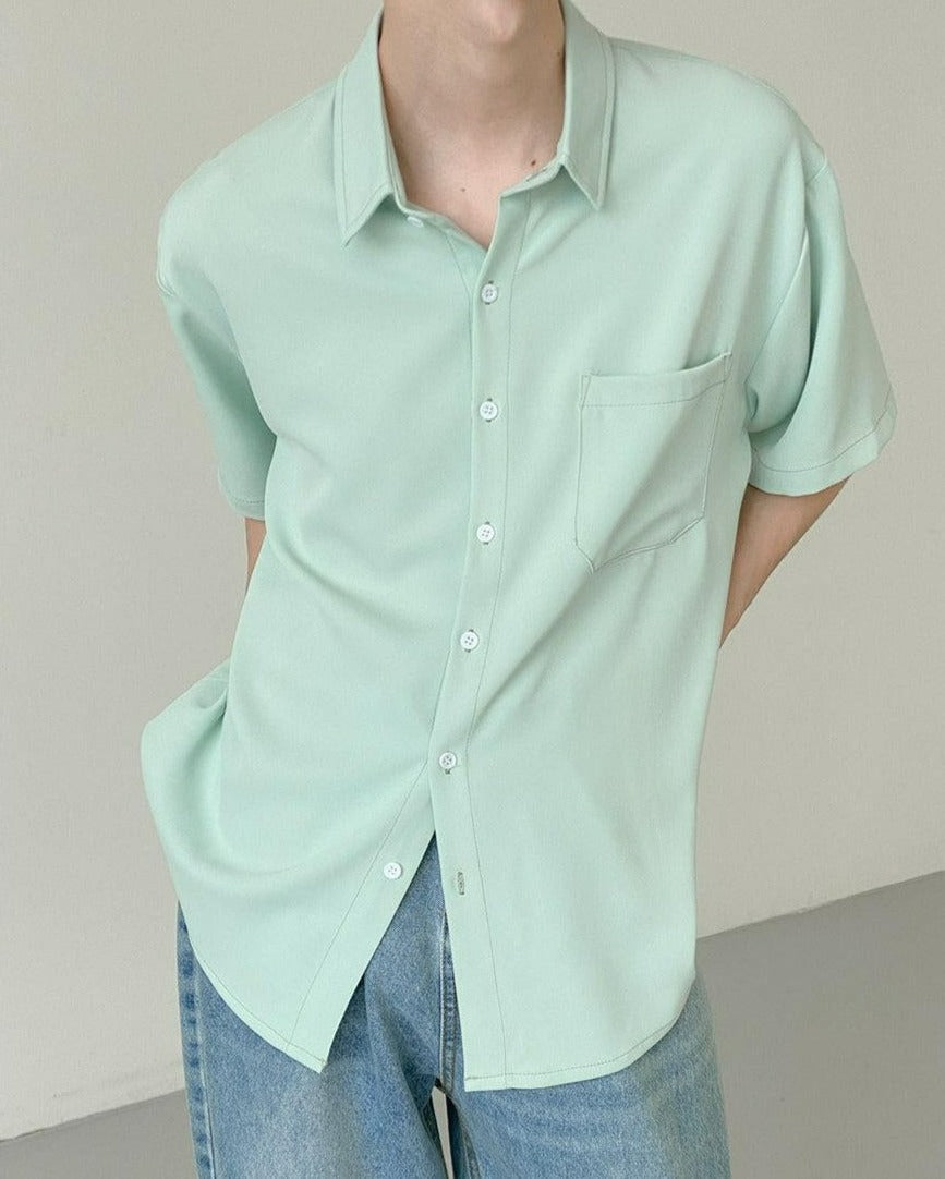 Zhou Relaxed Fit Front Pocket Shirt-korean-fashion-Shirt-Zhou's Closet-OH Garments