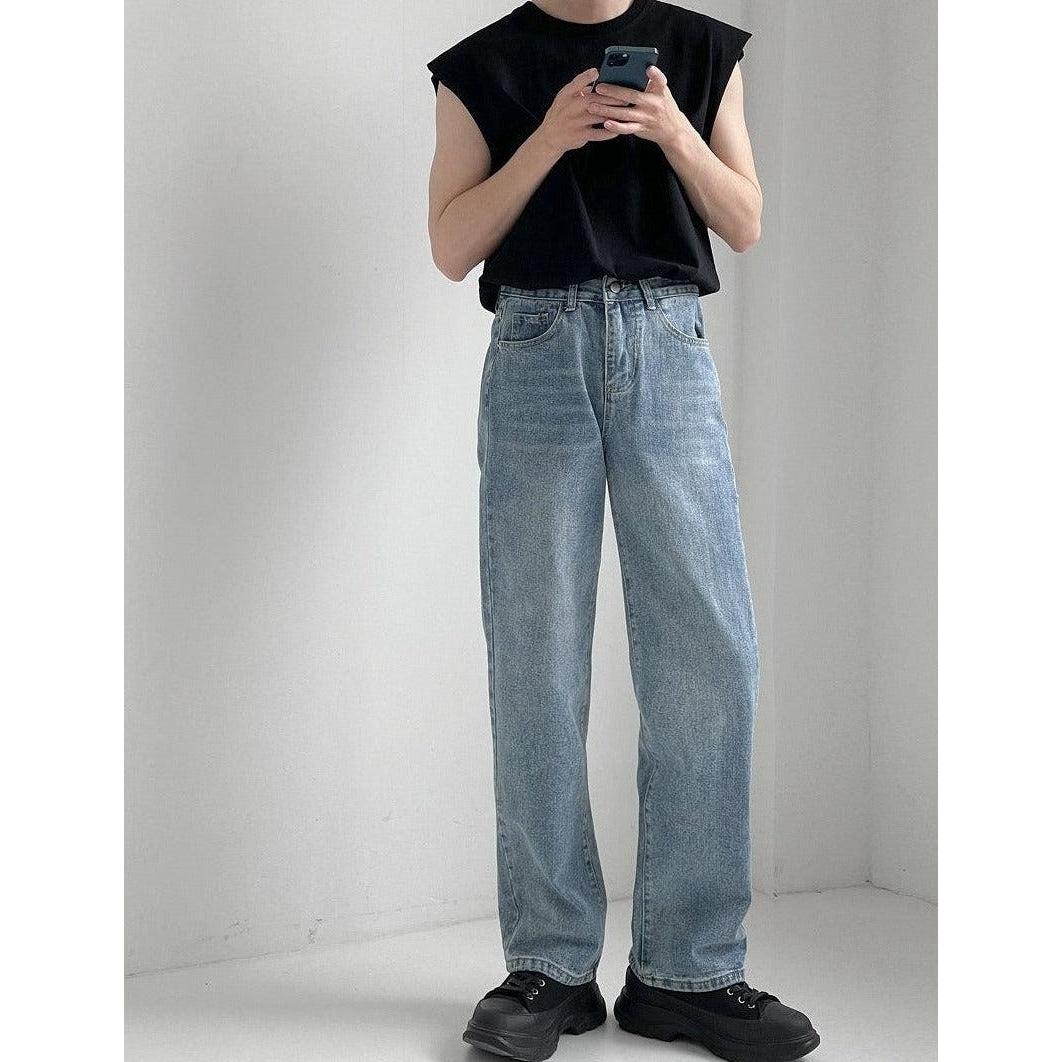 Zhou Roomy Fit Straight Cut Jeans-korean-fashion-Jeans-Zhou's Closet-OH Garments