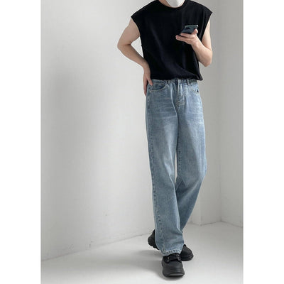 Zhou Roomy Fit Straight Cut Jeans-korean-fashion-Jeans-Zhou's Closet-OH Garments