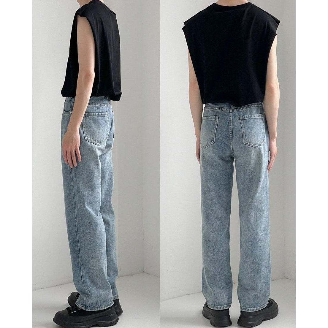 Zhou Roomy Fit Straight Cut Jeans-korean-fashion-Jeans-Zhou's Closet-OH Garments