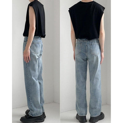 Zhou Roomy Fit Straight Cut Jeans-korean-fashion-Jeans-Zhou's Closet-OH Garments