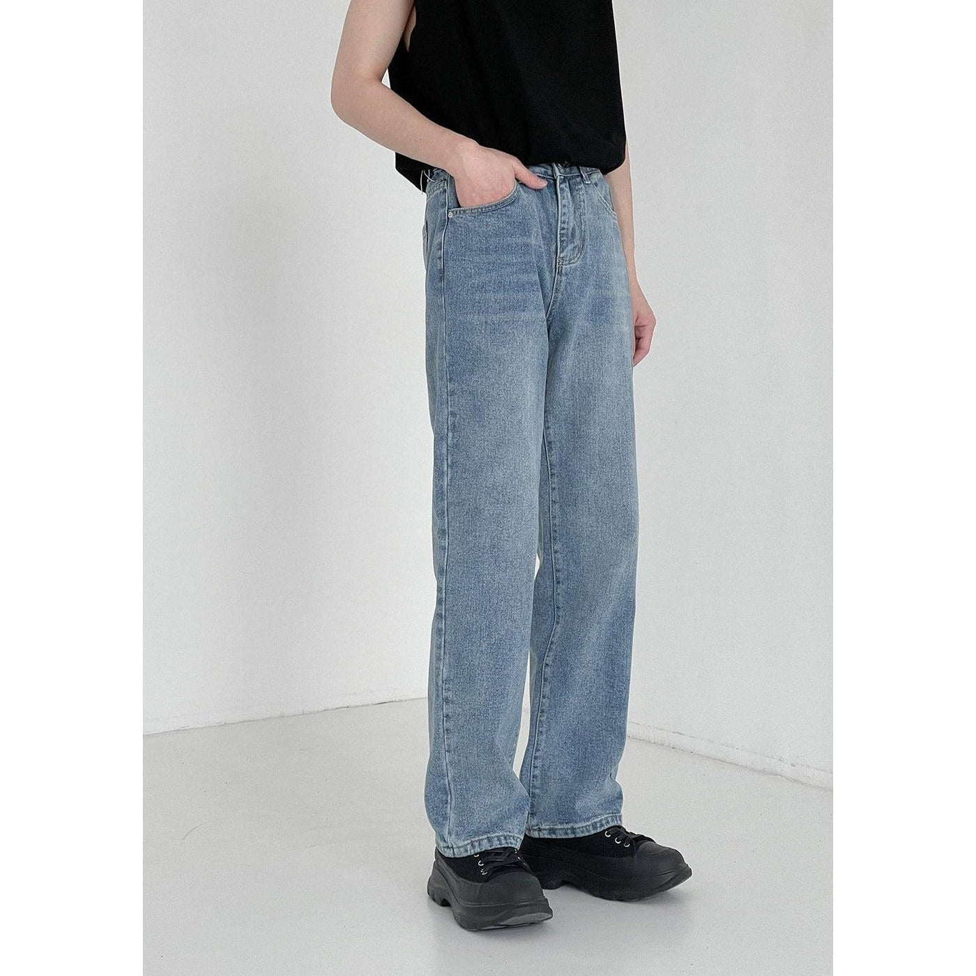 Zhou Roomy Fit Straight Cut Jeans-korean-fashion-Jeans-Zhou's Closet-OH Garments