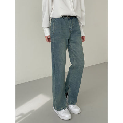 Zhou Side Slit Detail Jeans-korean-fashion-Jeans-Zhou's Closet-OH Garments