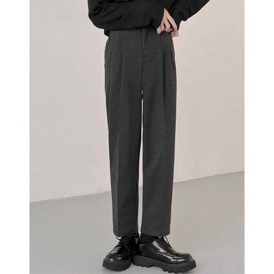 Zhou Slant Pocket Fold Pleated Trousers-korean-fashion-Pants-Zhou's Closet-OH Garments