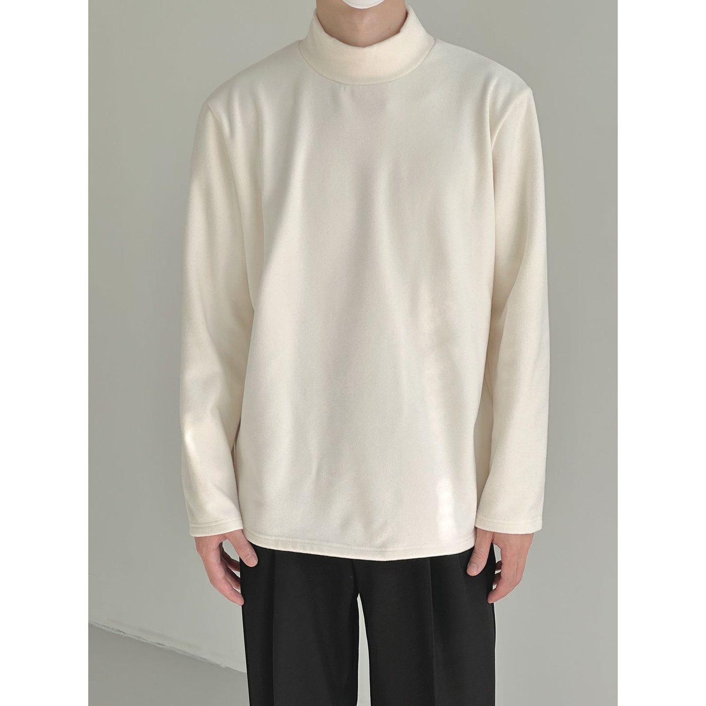 Zhou Smooth Longsleeve Mock T-Shirt-korean-fashion-T-Shirt-Zhou's Closet-OH Garments