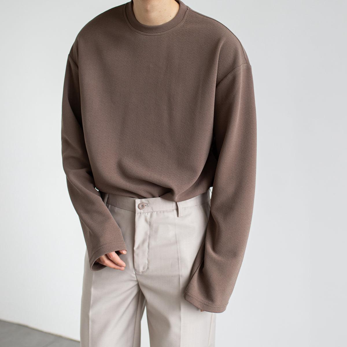 Zhou Solid Basic O-Neck Long Sleeve T-Shirt-korean-fashion-T-Shirt-Zhou's Closet-OH Garments