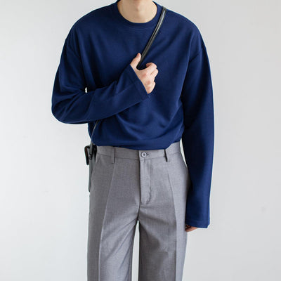 Zhou Solid Basic O-Neck Long Sleeve T-Shirt-korean-fashion-T-Shirt-Zhou's Closet-OH Garments