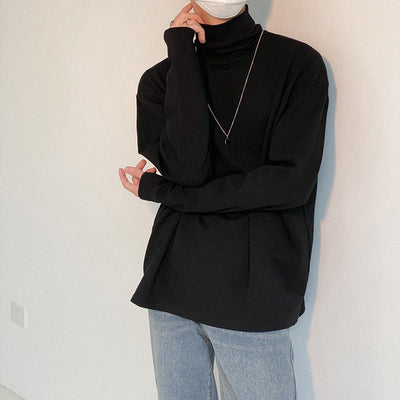 Zhou Split Hem Roll Mockneck-korean-fashion-Turtleneck-Zhou's Closet-OH Garments