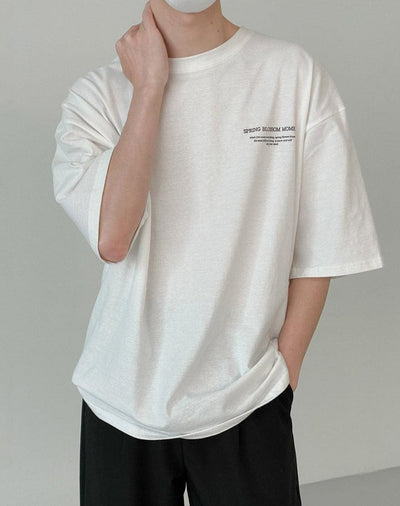 Zhou Spring Blossom Text T-Shirt-korean-fashion-T-Shirt-Zhou's Closet-OH Garments