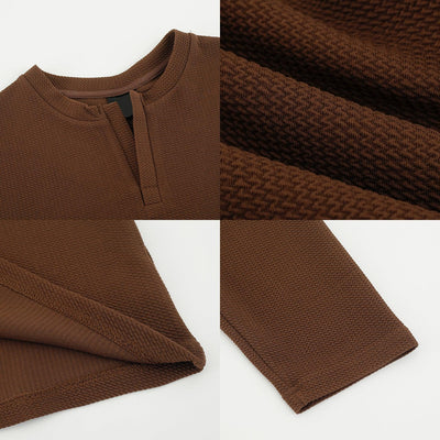 Zhou Textured Long Sleeve Polo-korean-fashion-Polo-Zhou's Closet-OH Garments