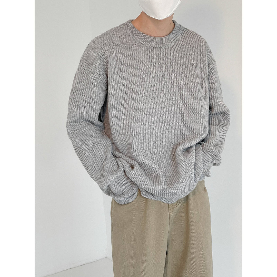 【Raucohouse】Vertical ribbed hairy knit top Zhou Vertical Ribbed Sweater
