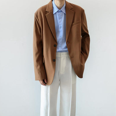 Zhou Vintage Wide Shoulder Blazer-korean-fashion-Blazer-Zhou's Closet-OH Garments