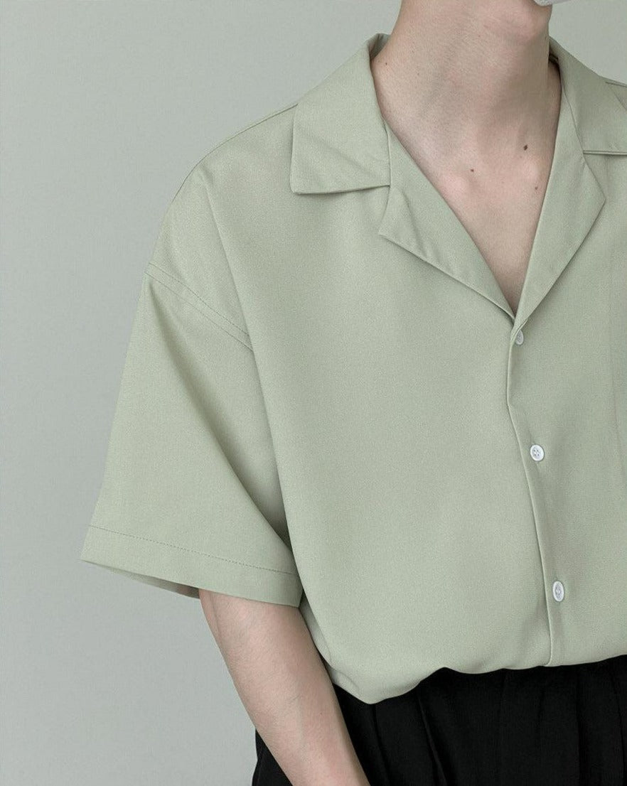 Zhou Wide Collar Shirt-korean-fashion-Shirt-Zhou's Closet-OH Garments
