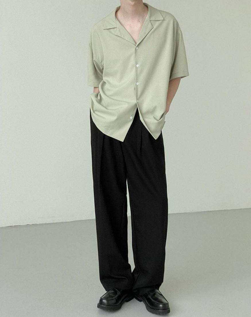 Zhou Wide Collar Shirt-korean-fashion-Shirt-Zhou's Closet-OH Garments